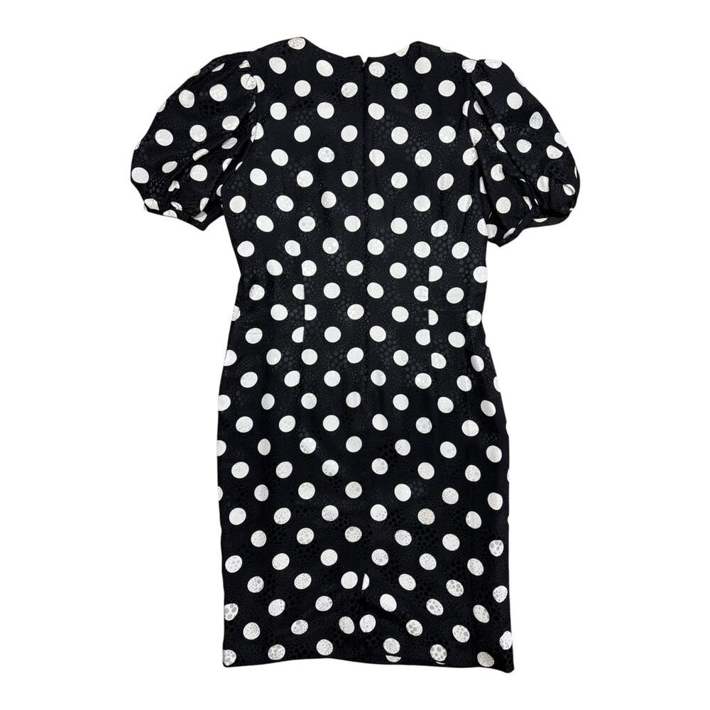 Adrianna Papell Vintage 80s 100% Silk Polka Dot Dress Large - Picture 9 of 10